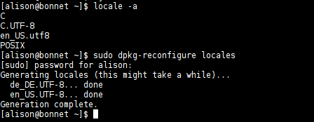 Adding Debian locale