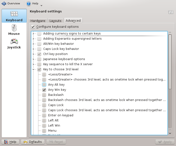 How to select the second keymap