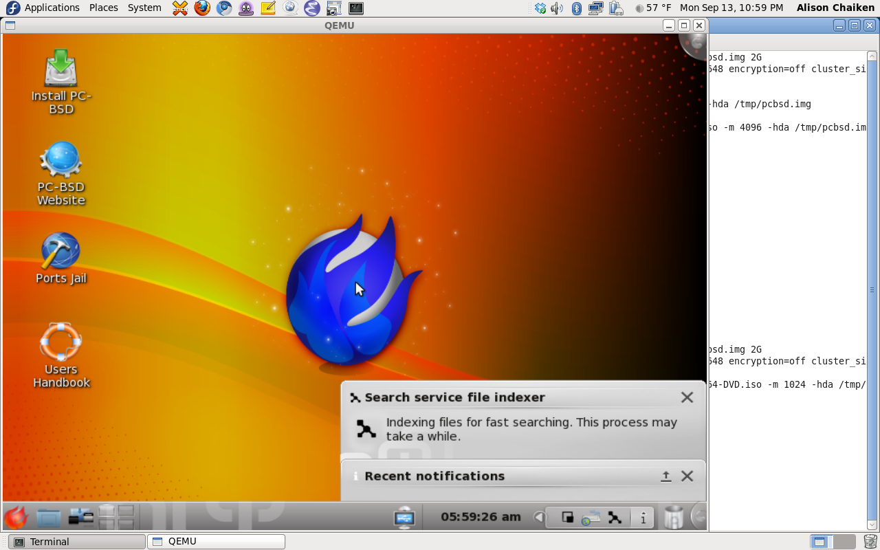 PCBSD desktop in VM