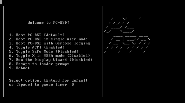 PCBSD bootloader