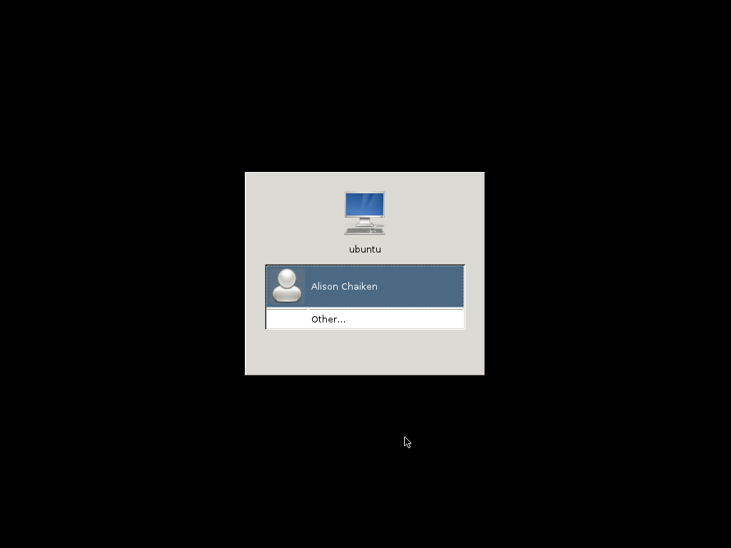 gdm screen of Ubuntu IVI Remix